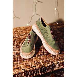 Green Suede Slip On Espadillres